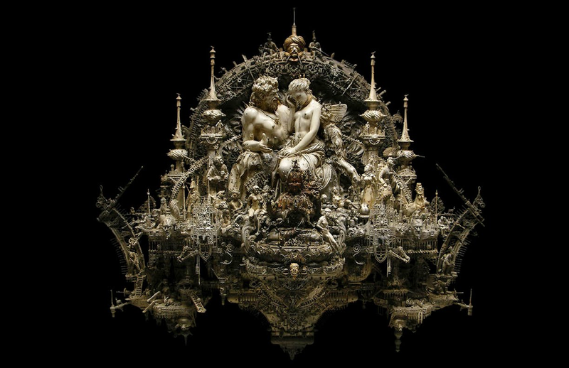 Illustration for article titled Kris Kuksi's Beautiful Art is Made From the Bones of Dead Model Kits